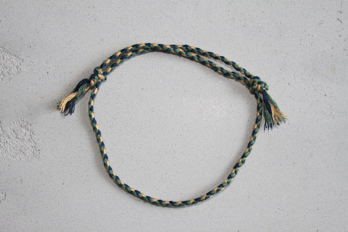 Pranayama Baumwolle Armband (Blau/Gold/Grün)