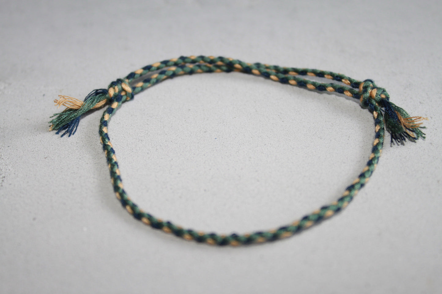 Pranayama Baumwolle Armband (Blau/Gold/Grün)
