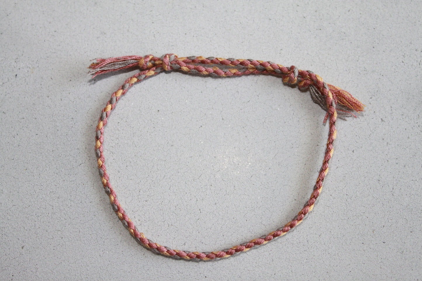 Pranayama Baumwolle Armband (Rosa/Gold/Grau)