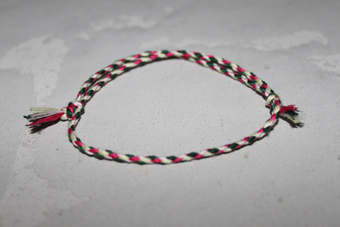 Pranayama Baumwolle Armband (Grün/Weiß/Rosa/Hellgrün)