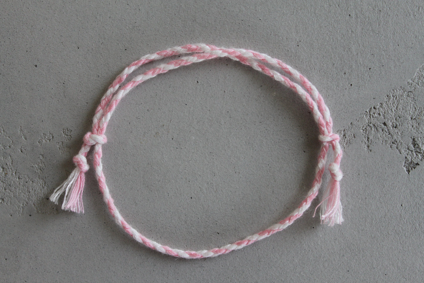 Pranayama Baumwolle Armband (Weiß/Rosa)