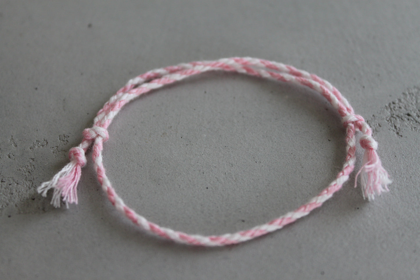 Pranayama Baumwolle Armband (Weiß/Rosa)