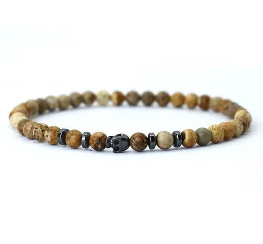 4mm Totenkopf Perlen Armband