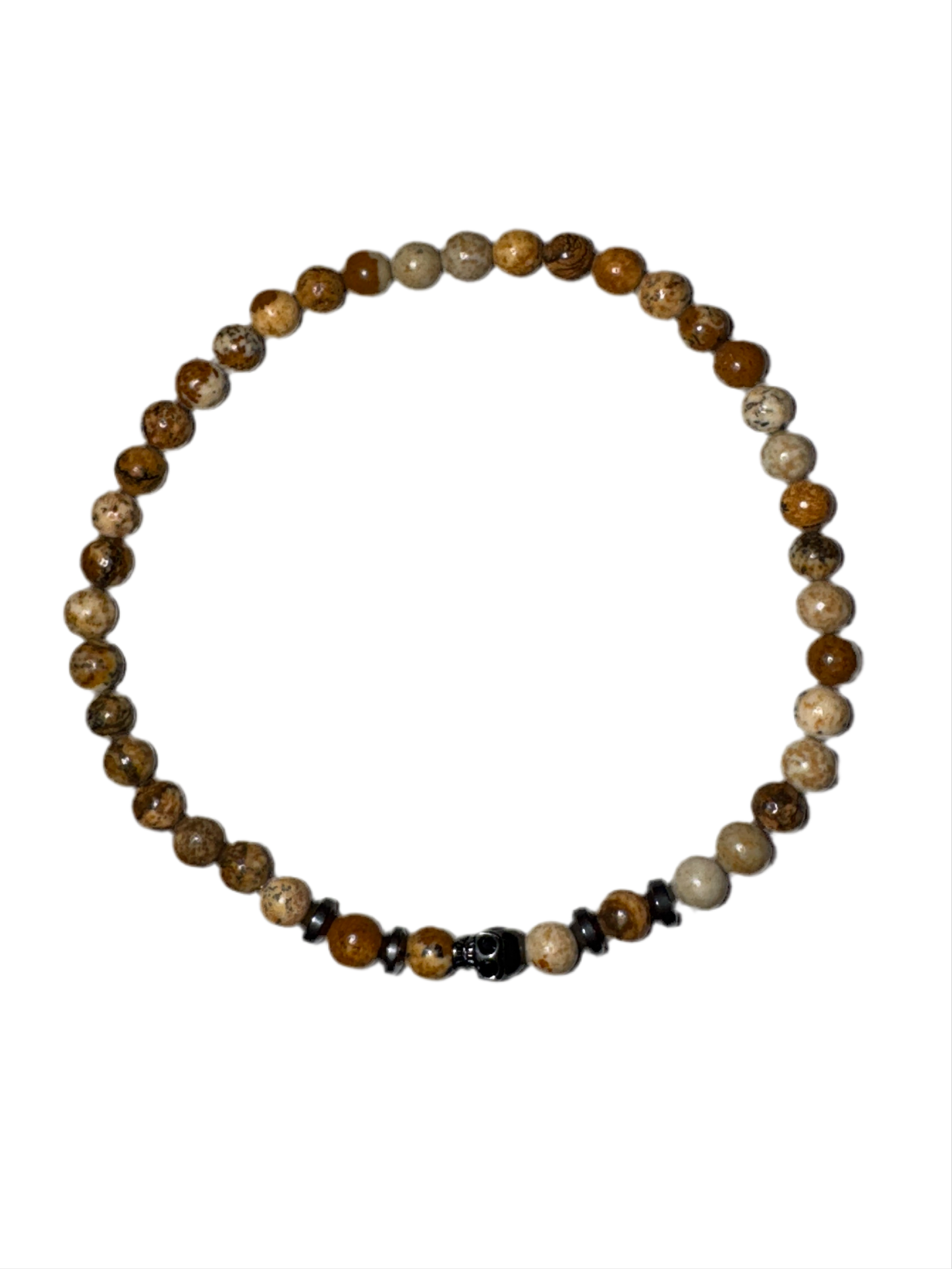 4mm Totenkopf Perlen Armband
