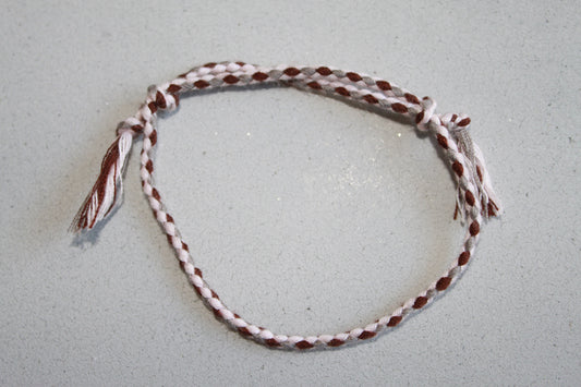 Pranayama Baumwolle Armband (Braun/Grau/Weiß)