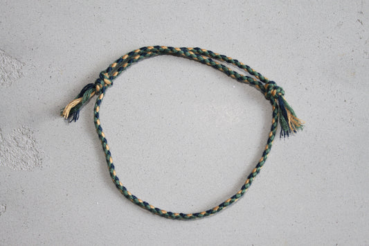 Pranayama Baumwolle Armband (Blau/Gold/Grün)