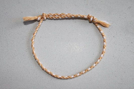 Pranayama Baumwolle Armband (Gold/Weiß)