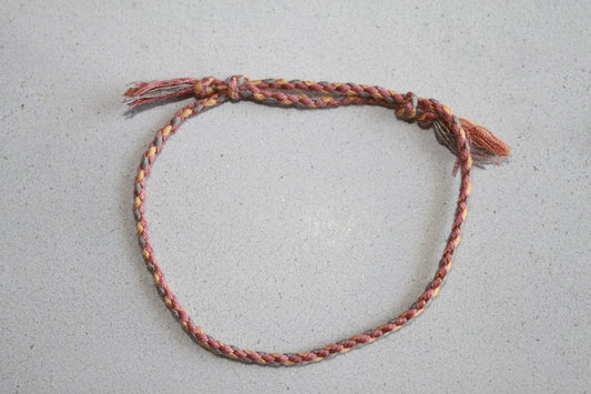 Pranayama Baumwolle  Armband (Rosa/Gold/Grau)