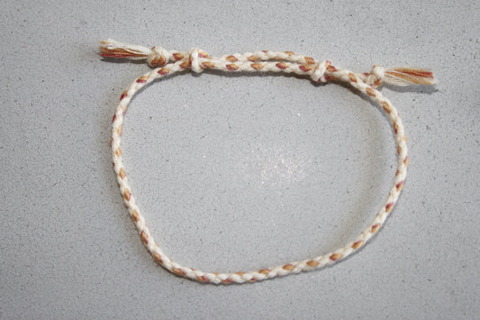 Pranayama Baumwolle Armband (Weiß/Gold)