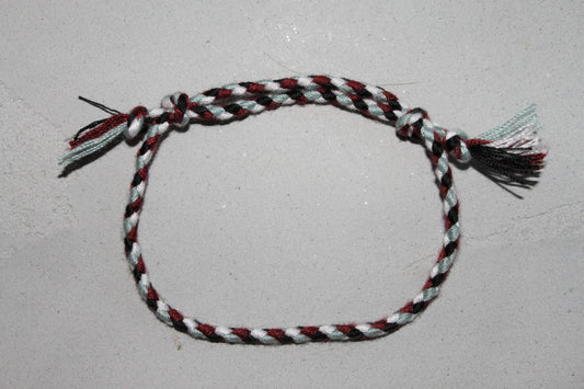Pranayama Baumwolle Armband (Rot/Weiß/Schwarz/Hellblau)
