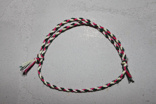 Pranayama Baumwolle Armband (Grün/Weiß/Rosa/Hellgrün)