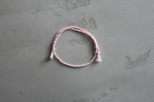 Pranayama Baumwolle Armband (Weiß/Rosa)