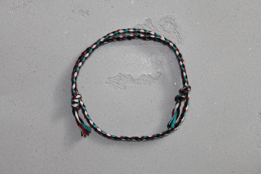 Pranayama Baumwolle Armband (Rot/Weiß/Schwarz/Blau)